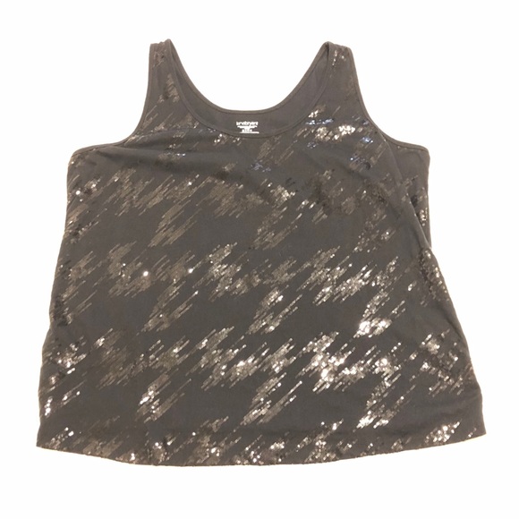 Lane Bryant sequin tank top 22/24 Black cotton - Picture 3 of 6